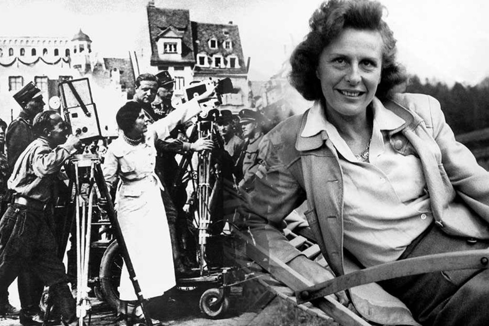 Leni Riefenstahl kurz vor ihrer Verhaftung 1945. (Bildmontage)