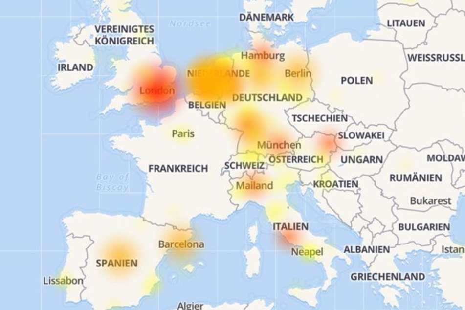 Ganz Europa hatte am Mittwochabend Probleme mit WhatsApp.