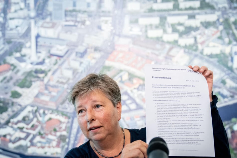 Katrin Lompscher (Die Linke), Berliner Senatorin für Stadtentwicklung und Wohnen, stellt Inhalte des Referentenentwurfs zum Mietendeckel vor.