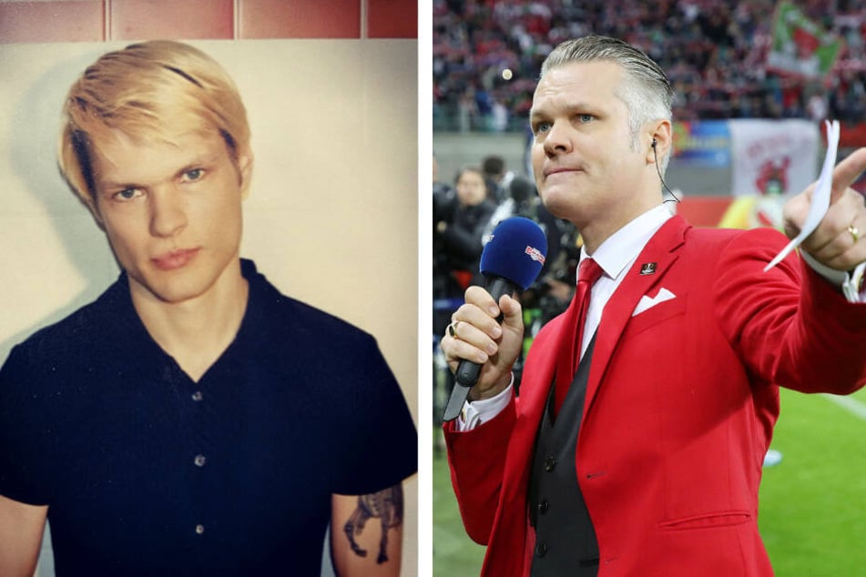 Im Alter von etwa 27 Jahren entstand der linke Schnappschuss von Punkrocker Tim Hespen. 20 Jahre später hat sich Tim Thoelke unter anderem als Stadionsprecher von RB Leipzig einen Namen gemacht.