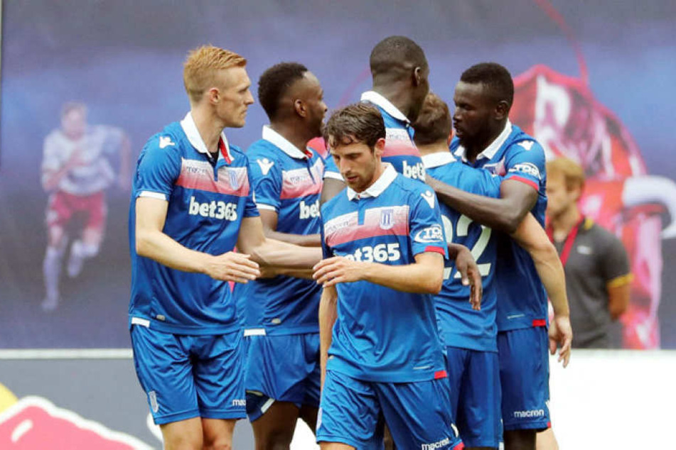 RB durfte nur einmal, Stoke City zweimal jubeln: Hier über den 1:1-Ausgleich.