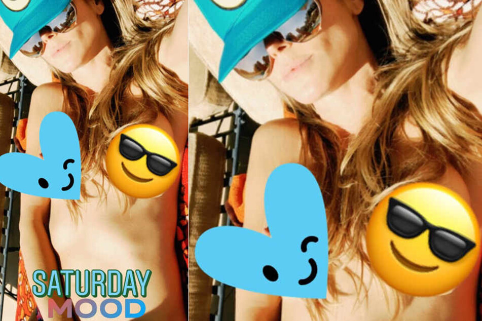 Heidi Klum lässt gerne tief blicken. Diesmal ließ sie das Oberteil gleich ganz weg.