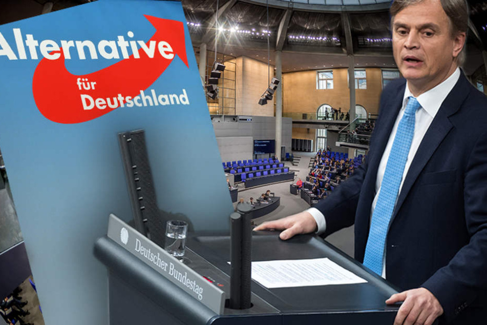 Bernd Baumann (AfD) redet am bei der Plenarsitzung des Deutschen Bundestages in Berlin.