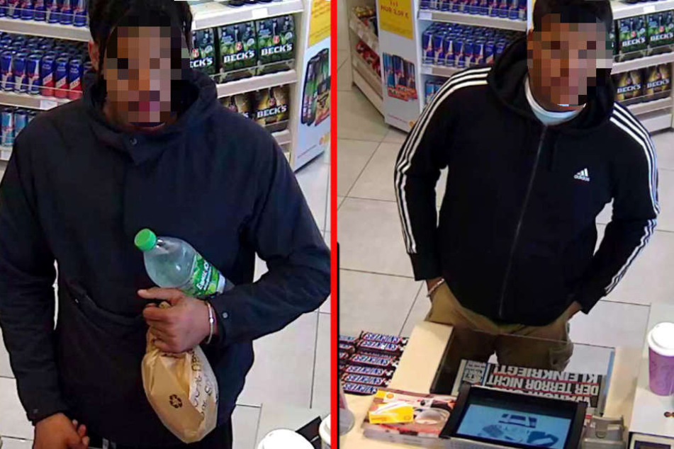 Diese zwei Männer werden verdächtigt, mit einer gestohlenen Kreditkarte bezahlt zu haben.