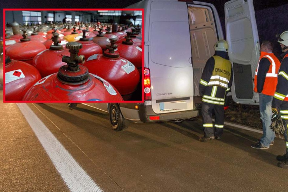 Der VW-Transporter war mit Propangasflaschen überladen (Symbolfotos).