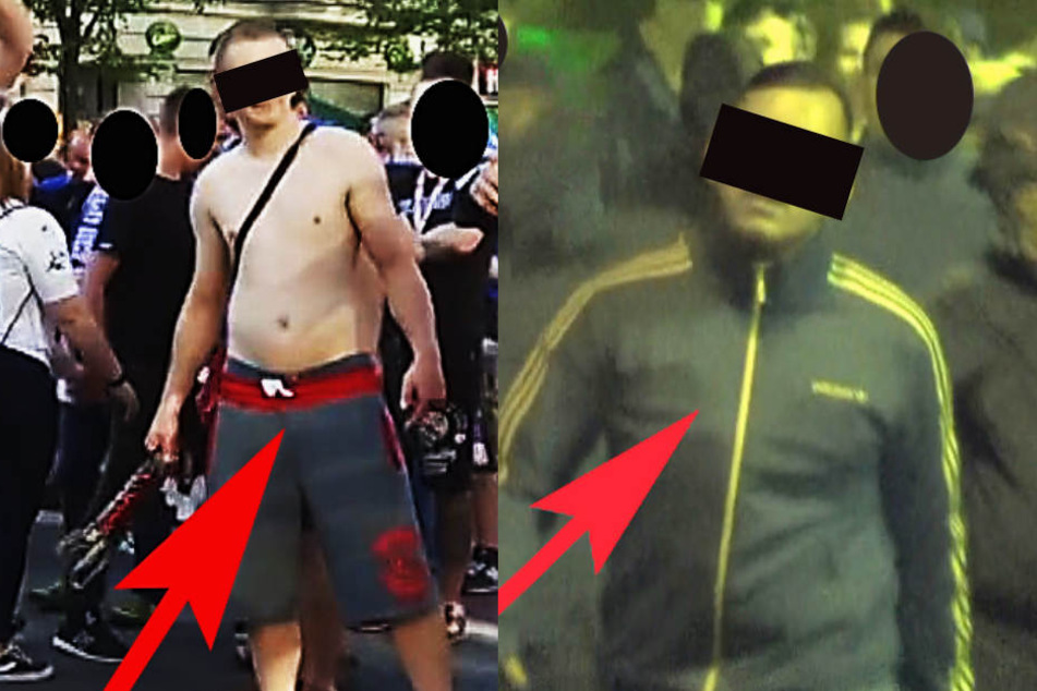 Links der 22-jährige, rechts der 20-jährige Tatverdächtige. Sie sollen nach dem geglückten Aufstieg des 1. FC Magdeburg in der Innenstadt randaliert haben.