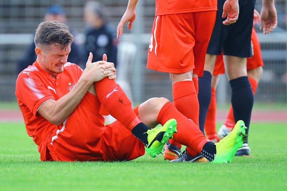 Das tat weh. Alexander Sorge
im Testspiel gegen Nordhausen.
