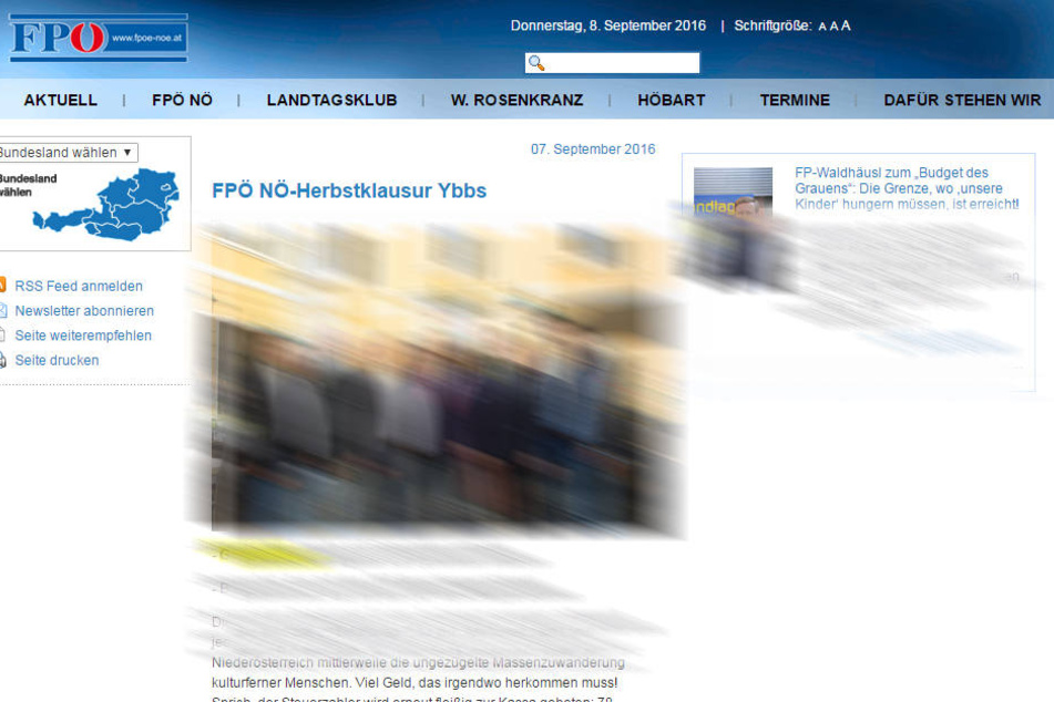 In der Mitteilung auf der Homepage der FPÖ NÖ heißt es wörtlich: "Gutmenschen-Abgabe soll Gemeinden entlasten".
