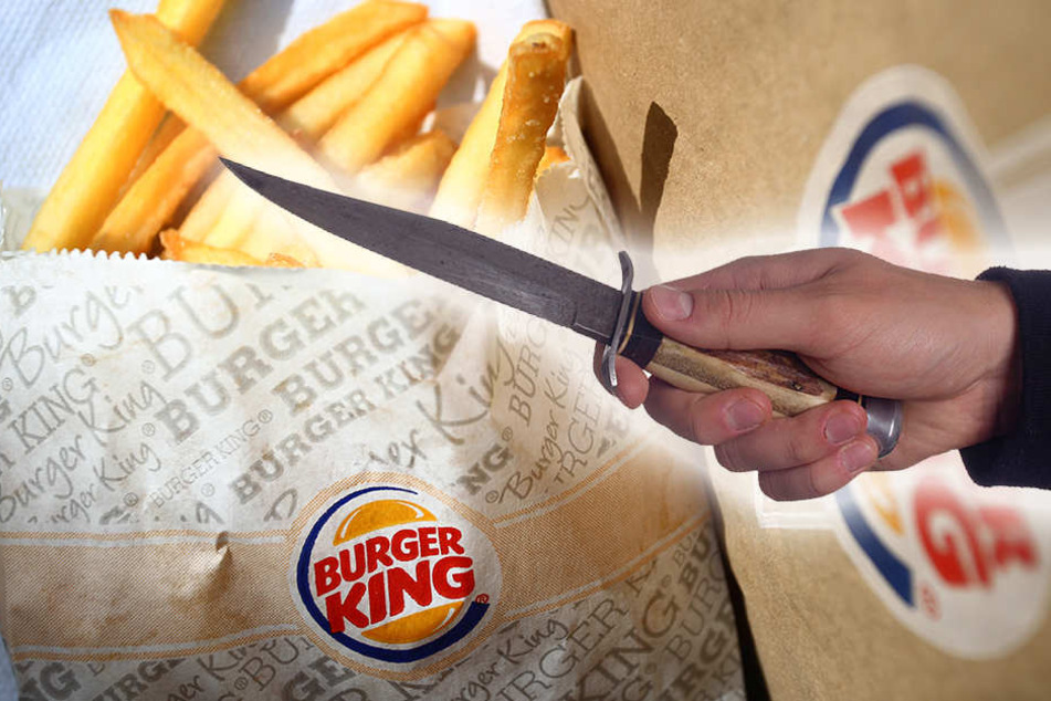 Mit einem Messer in der Hand wollte ein unbekannter Dieb drei Männern das Essen abnehmen. (Symbolbild)