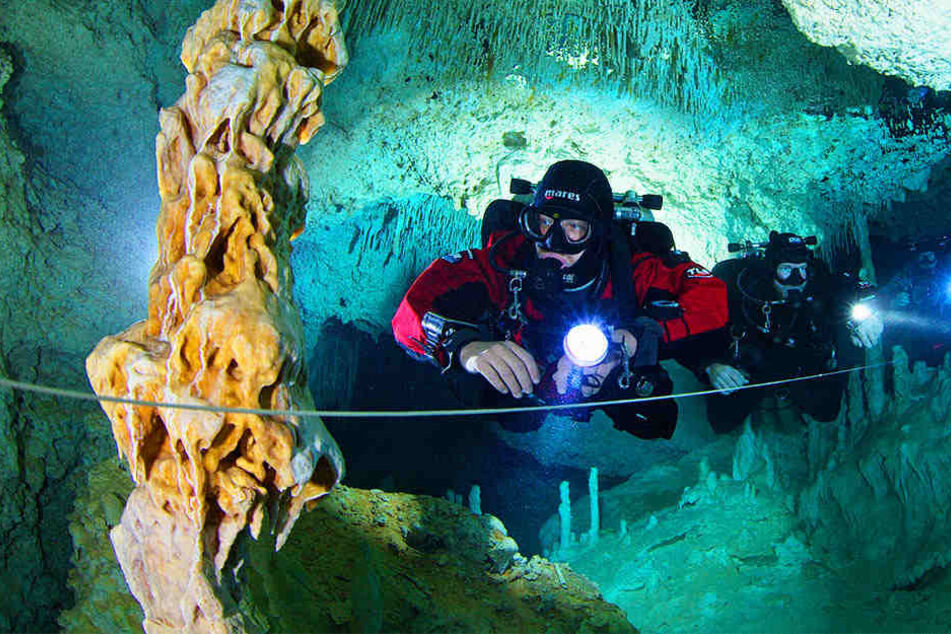 Die Kieler Unterwasserarchäologen waren sogar schon in der Höhle "Cenote Las Calaveras" in Mexiko.