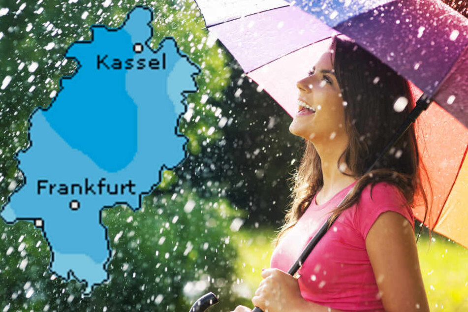 Eine hohe Wahrscheinlichkeit für Regen in Hessen sagt auch der Dienst Wetteronline.de voraus (Grafik).