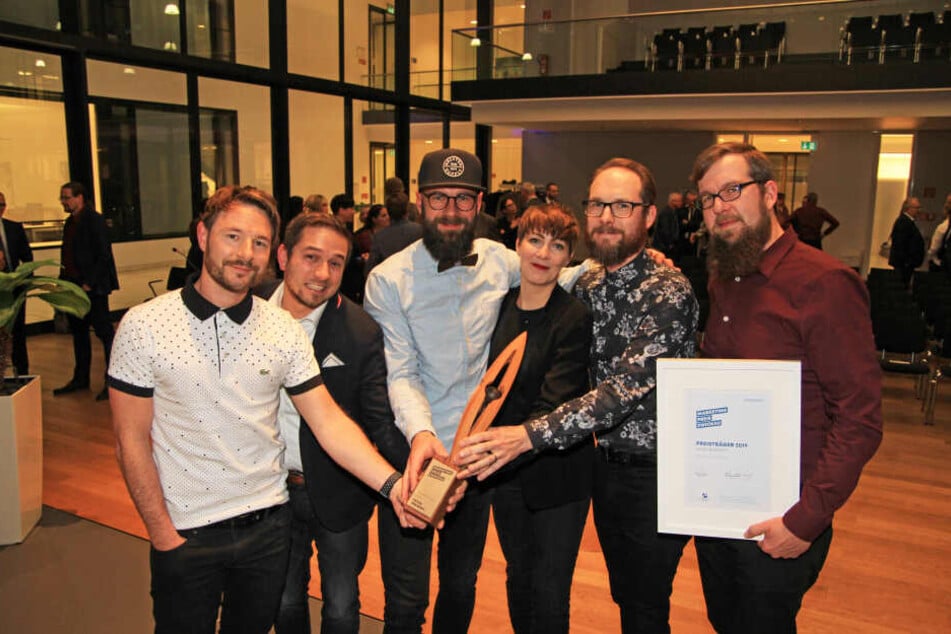 Gewannen den ersten Marketingpreis in Zwickau: Nico Neef (39, v.l.), Denny Helmer (39), Tino Wäntig (35), Eva Adler (35), Rico Püschel (39) und Stefan Wäntig (36).