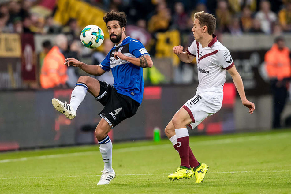 Nils Teixeira (links) kehrte im DSC-Trikot am Dienstagabend ins DDV-Stadion zurück.