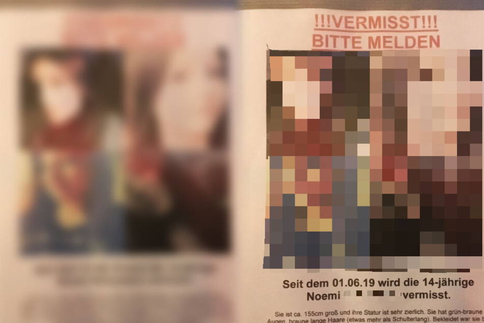 Dieser Steckbrief von Noemi wurde an der S-Bahn-Station "Galluswarte" in Frankfurt aufgehängt.