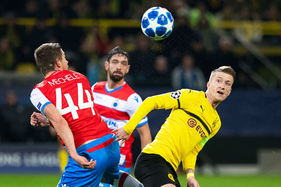 Der BVB um Kapitän Marco Reus (r.) tat sich wie schon beim knappen 1:0-Hinspielerfolg sehr schwer mit dem FC Brügge.