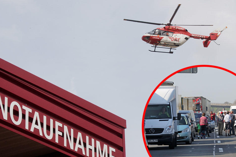 Mindestens eine Person wurde schwer verletzt und musste mit dem Rettungshubschrauber in ein Krankenhaus gebracht werden. (Symbolbild)