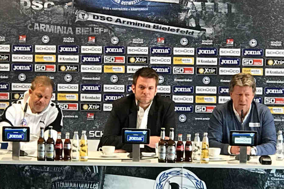 Auf der Pressekonferenz lobte Jeff Saibene (r.) seine Mannschaft.