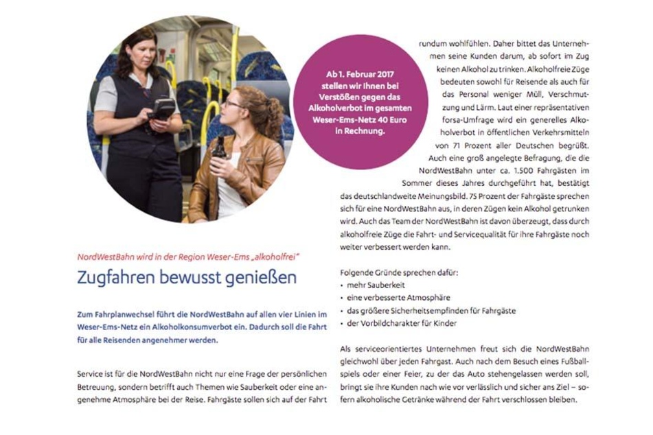 Wer sich nicht ans Alkoholverbot hält, muss künftig mit einem Bußgeld in Höhe von 40 Euro rechnen.
