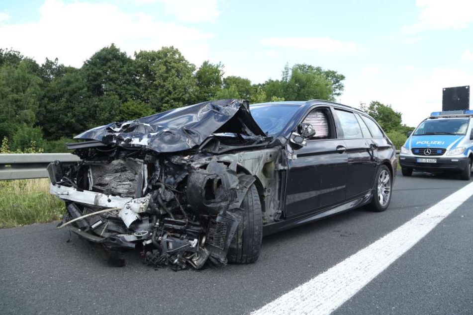 Ein Autofahrer raste am Dienstag in das Ende einer Baustelle.