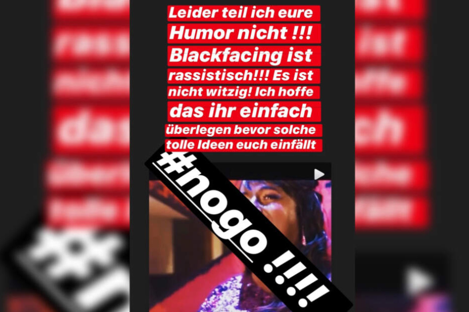Das Bild zeigt den Screenshot einer Instagram-Story der bekannten Tänzerin Motsi Mabuse.