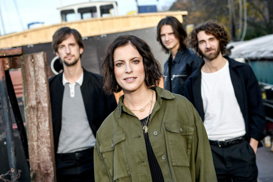 Silbermond: Frontfrau Stefanie Kloß mit Johannes Stolle (l.), Kindsvater Thomas Stolle und Andreas Nowak.