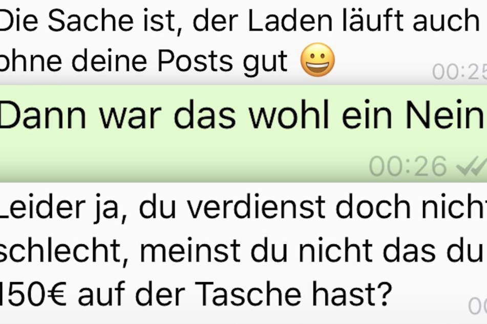 Dieser Nachrichtenverlauf brachte den YouTuber auf die Palme.