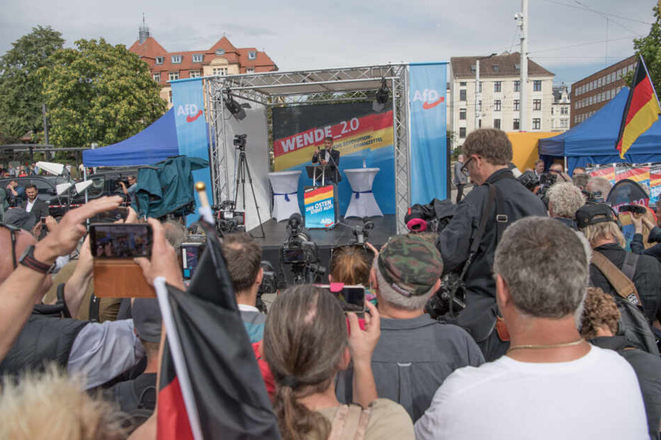 Die AfD in Brandenburg hatte Höcke und Meuthen zum Wahlkampfauftakt eingeladen.