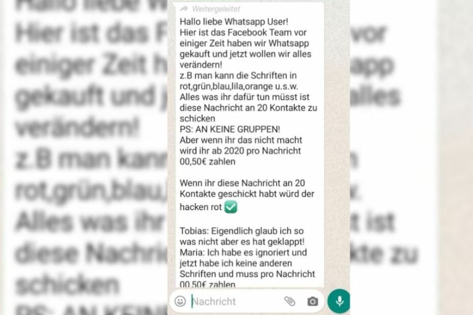 Die Nachricht im Wortlaut.
