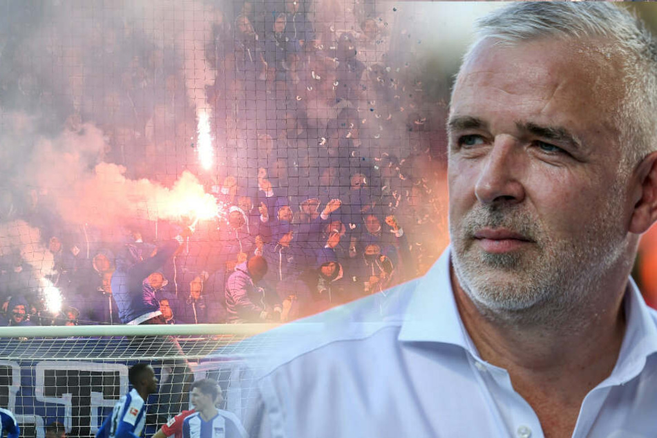 Dirk Zingler hat das Verhalten der Hertha-Fans beim Derby kritisiert. (Bildmontage)