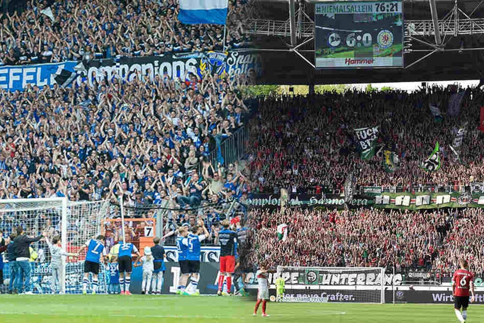 In Bielefeld und in Hannover wurde gefeiert. Beide Clubs verbindet eine enge Fan-Freundschaft.