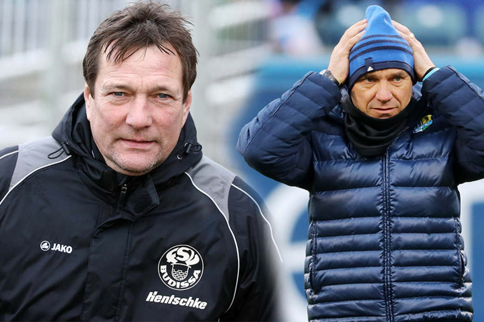 Wird Budissa-Coach Torsten Gütschow (l.) beim CFC Nachfolger von Horst Steffen (r.)?