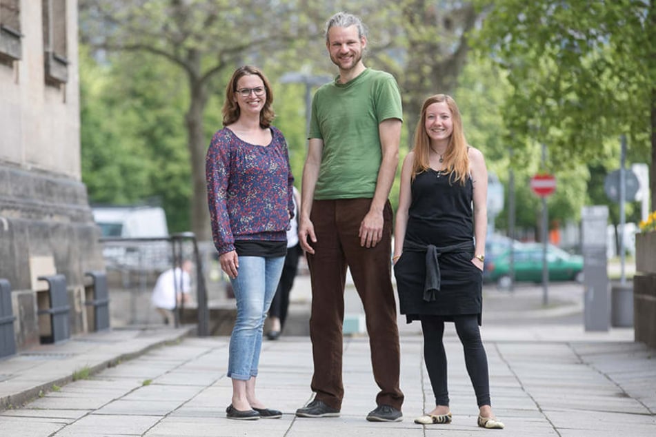 Katrin Stephan (28,v.l.n.r.), Felix Liebig (38) und „Löbtop“ Vereinschefin Viola Martin-Mönnich (33).