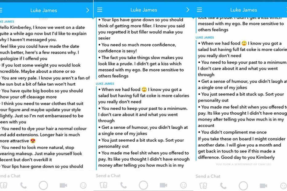 Diese Liste mit Forderungen erhielt die junge Frau.
