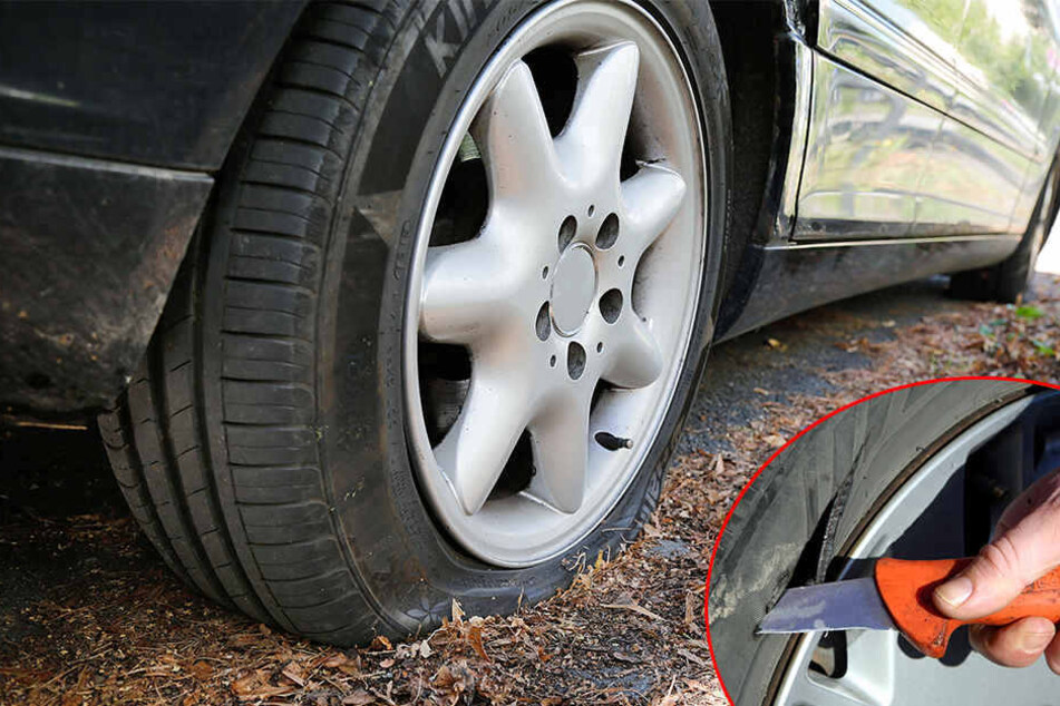 Der Chemnitzer Reifenstecher war wieder aktiv, zerstörte insgesamt zehn Reifen. (Symbolbild)