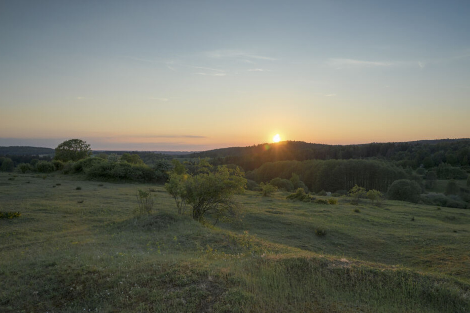 Naturliebhaber können im Vogtland den Sonnenuntergang und weite Felder genießen.