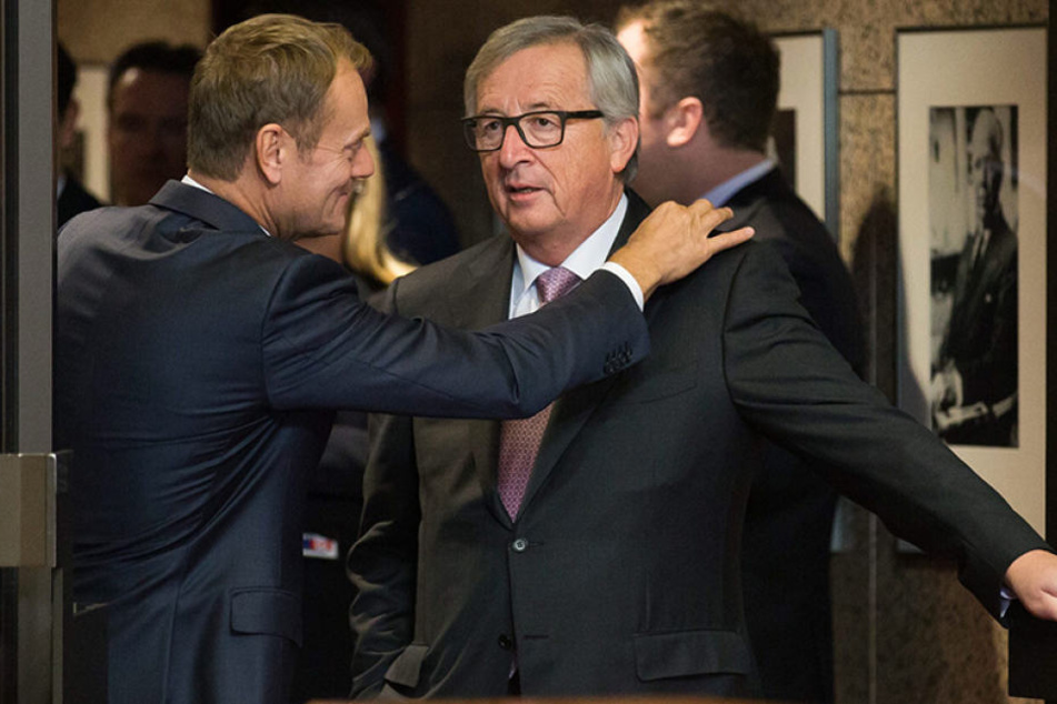Präsident des Europäischen Rates Donald Tusk (59, l.) mit Jean-Claude Juncker (61).