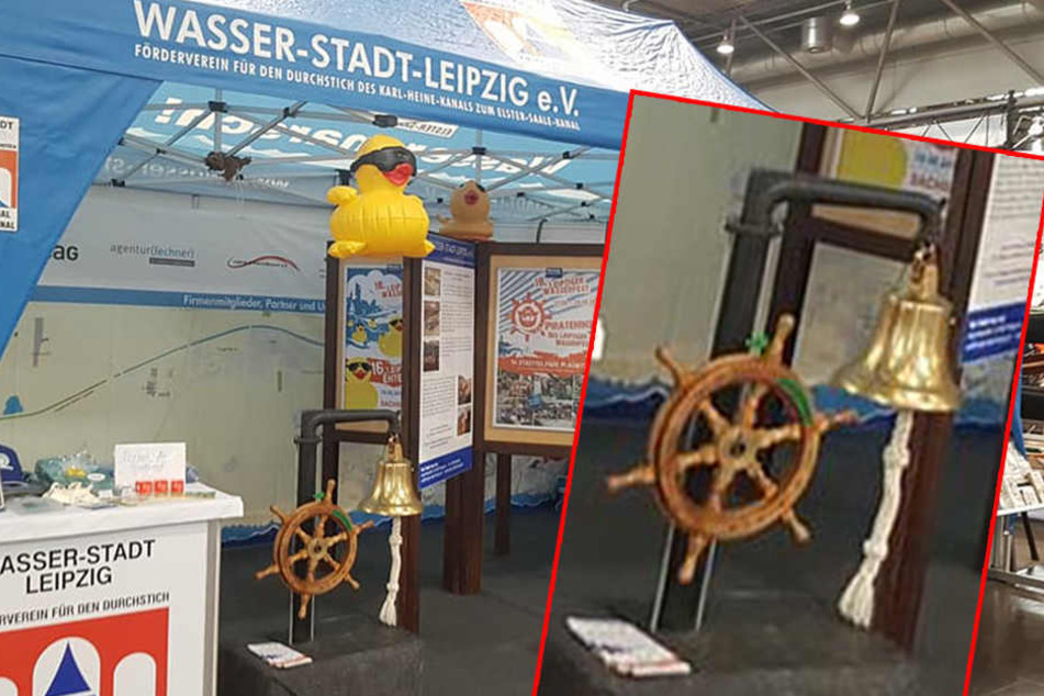 Über Nacht verschwanden die Schiffsglocke und das Steuerrad der St. Barbara vom Messestand des Vereins.