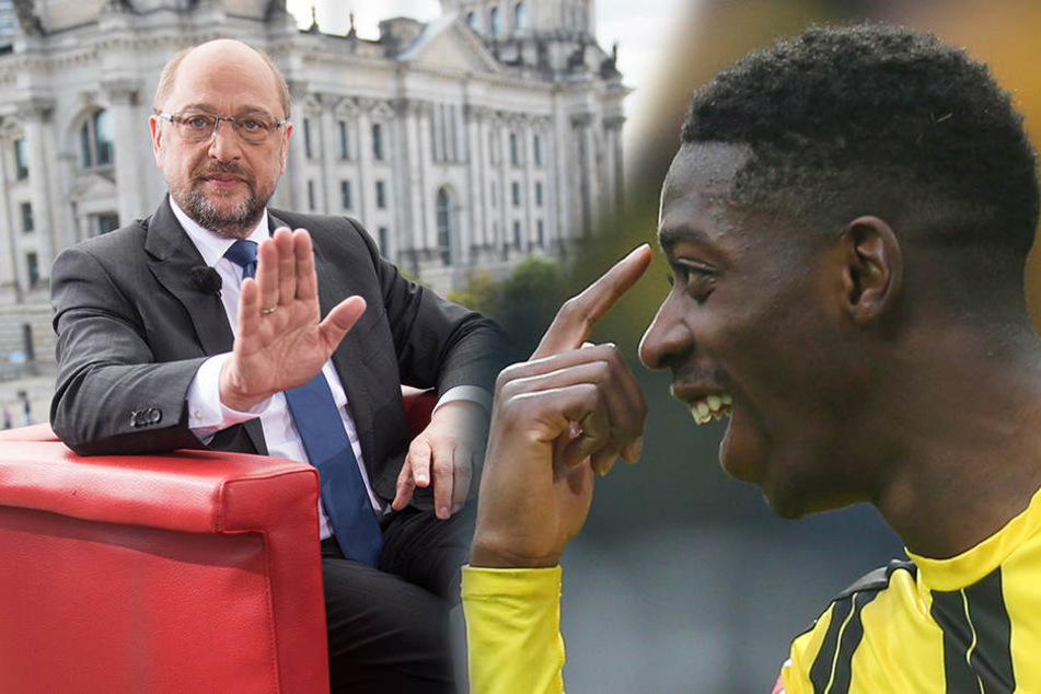 Martin Schulz würde gern den Millionen-Wahnsinn im Fußball stoppen. Der Ex-Dortmunder Ousmane Dembélé fände das sicher nicht toll.
