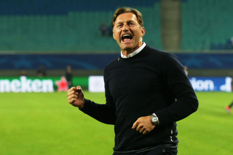 Trainer Ralph Hasenhüttl konnte sich über den ersten Sieg von RB Leipzig in der Champions League freuen.