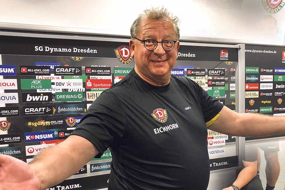 Mit 134 Kilo das Dynamo-Trikot bekommen: Matthias Eichhorn (58) ist überglücklich für seinen Verein zu trainieren.