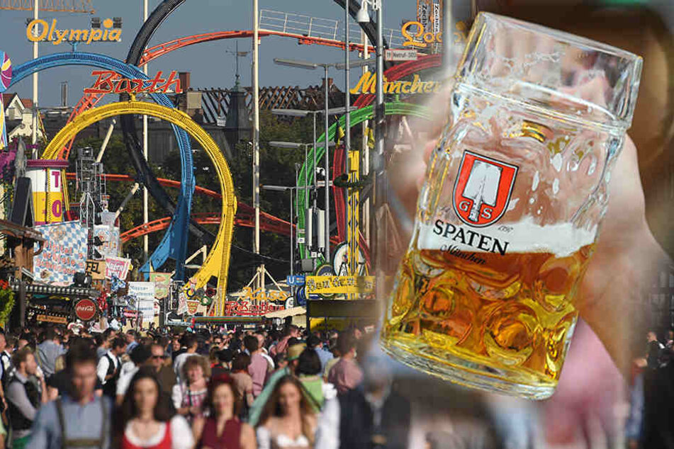 Auf dem Oktoberfest wird ordentlich Bier getrunken.