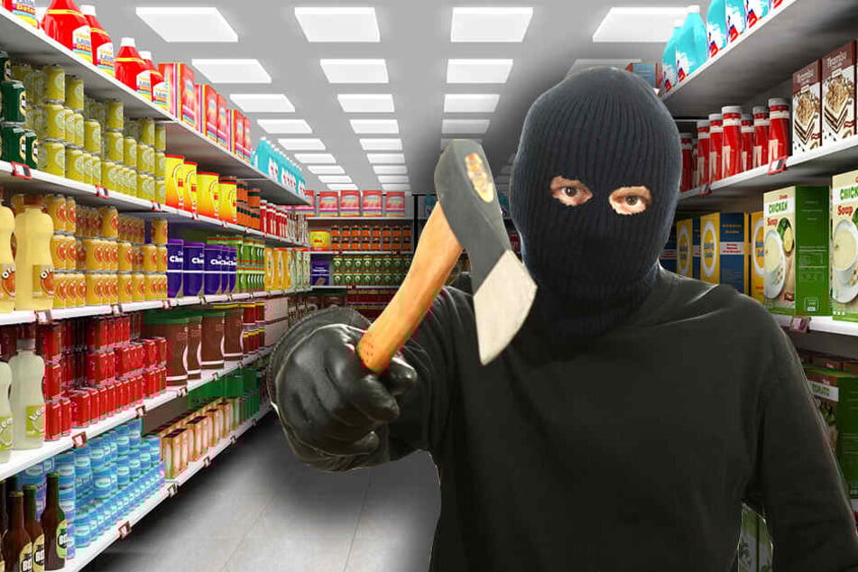 Der riesige Täter überfiel den Supermarkt mit einer Axt. In seiner anderen Hand soll er außerdem eine Schusswaffe gehabt haben. (Symbolbild)