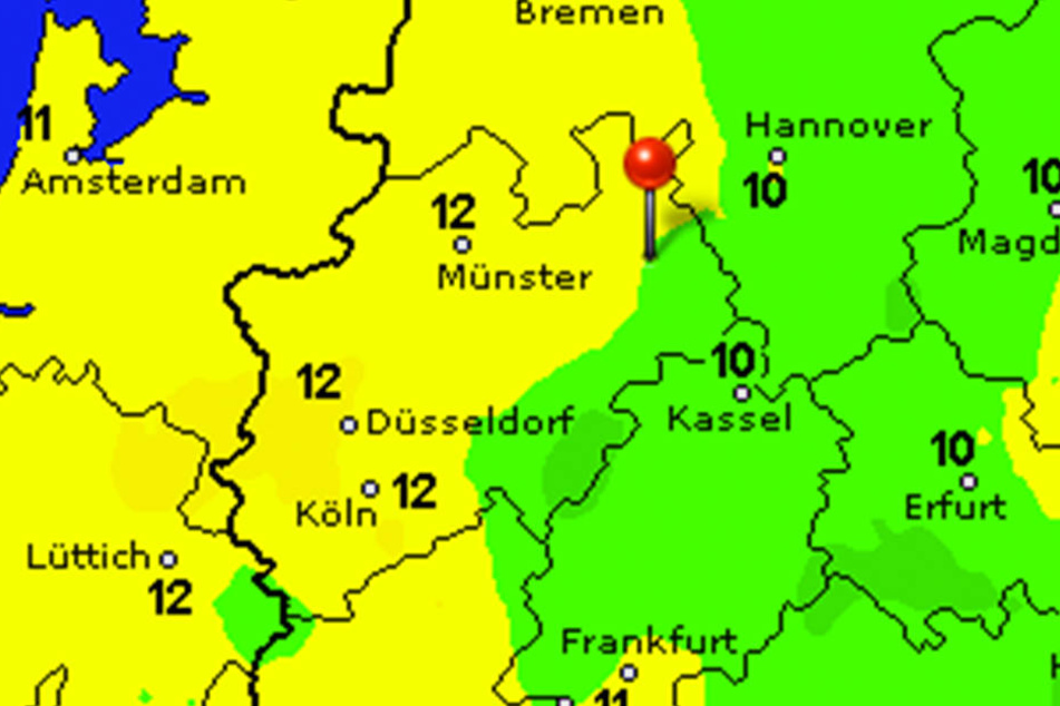 Die Temperaturen fallen am Samstag erst leicht und steigen am Sonntag dann wieder auf zehn Grad.