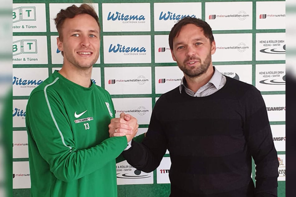 Benny Schmidt (29, li.) bleibt der BSG treu, Andy Müller-Papra freut's.