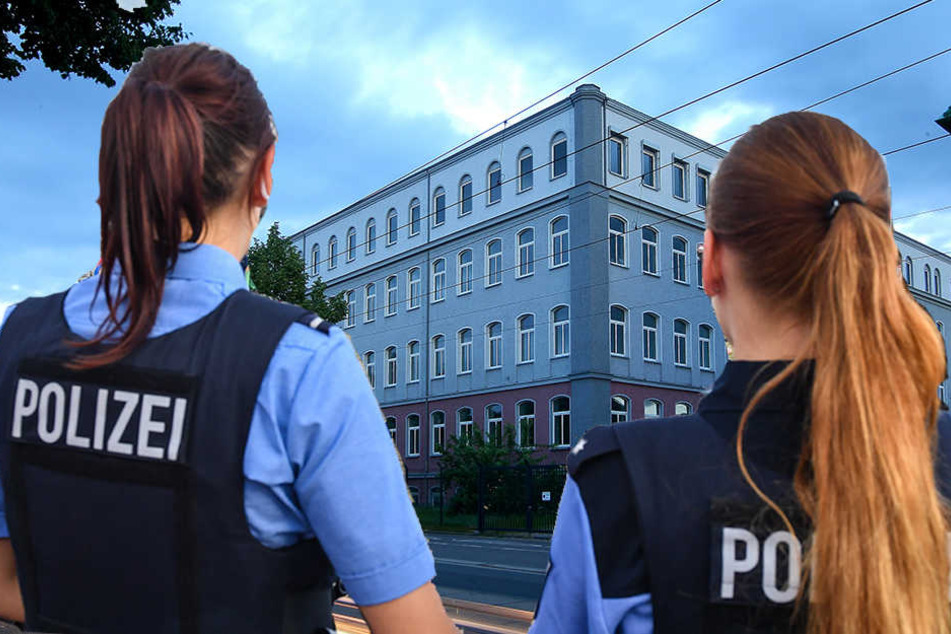 Die Beamten der Polizei mussten zu einer Asylunterkunft auf der Hamburger Straße in Dresden ausrücken.