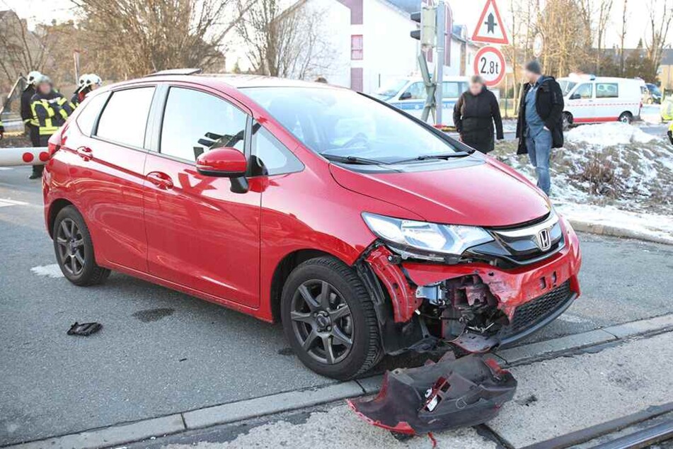 Der Honda wurde leicht beschädigt.