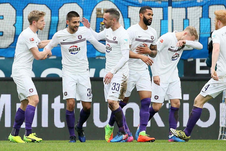 Torjubel ist bei Dimitrij Nazarov schon fast vorprogrammiert. Hier nach seinem Foulelfmeter gegen den VfL-Bochum.