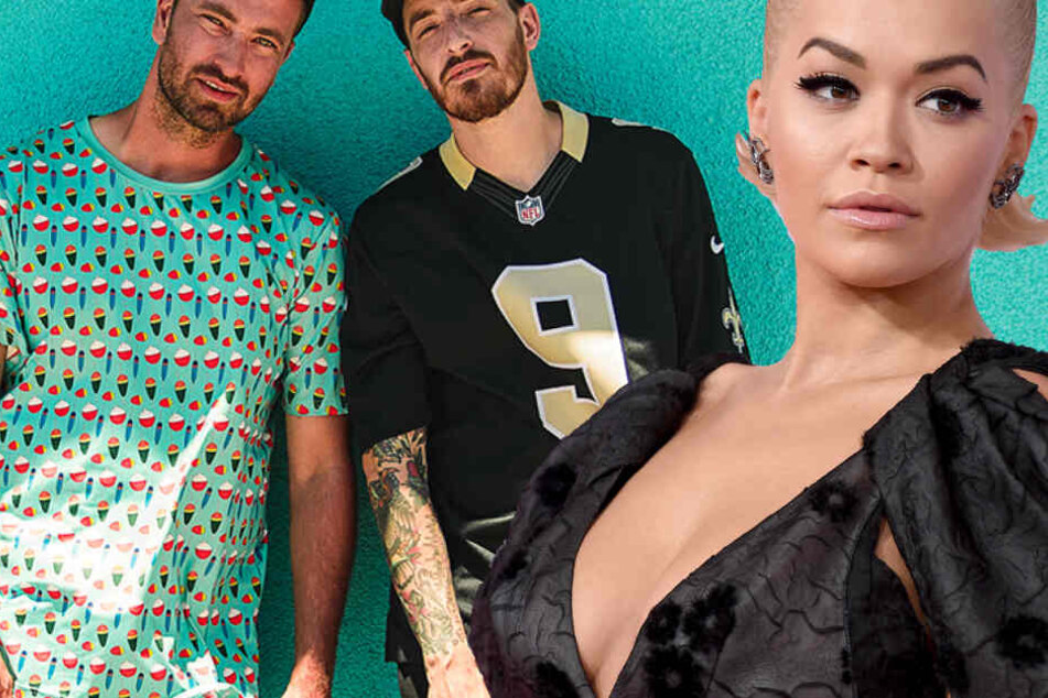 Fotomontage: Nationale Megastars wie Marteria und Casper (v.l.n.r.) sowie internationale Musik-Größen wie Rita Ora sind beim Wireless Germany Festival am Start.