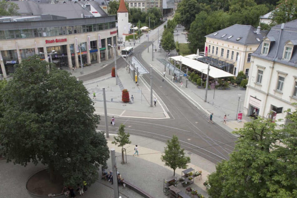 In Plauen auf dem Postplatz gab es am Mittwoch eine heftige Schlägerei. (Archivbild)