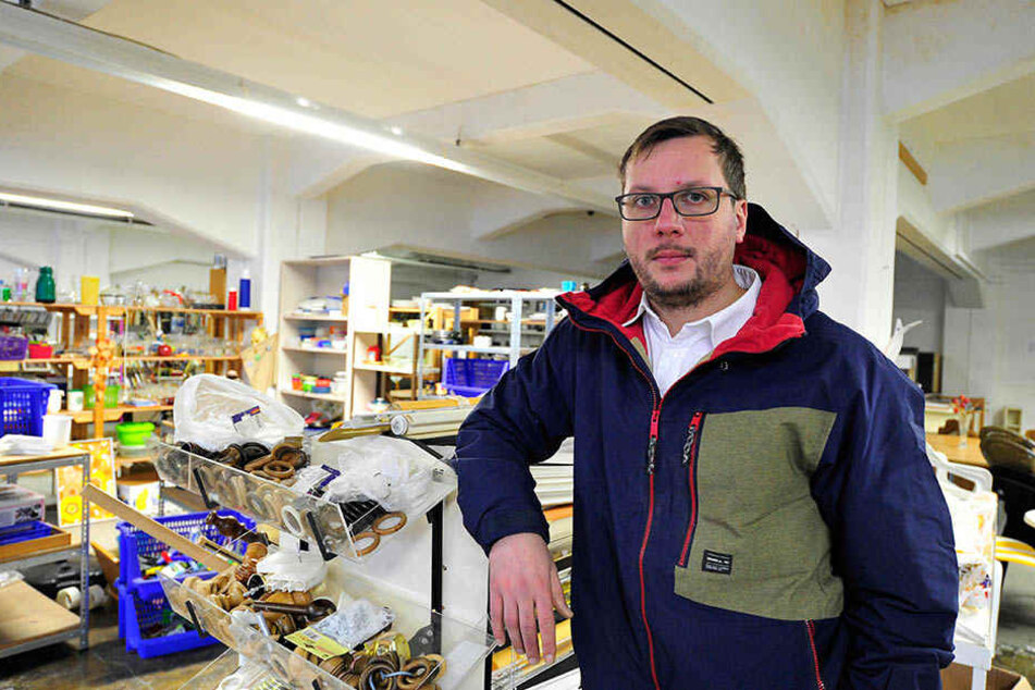 Fabian Siebert (31) muss mit seinem Sozial-Kaufhaus aus dem Audibau ausziehen. Grund: Dort findet 2020 die Landesausstellung statt.